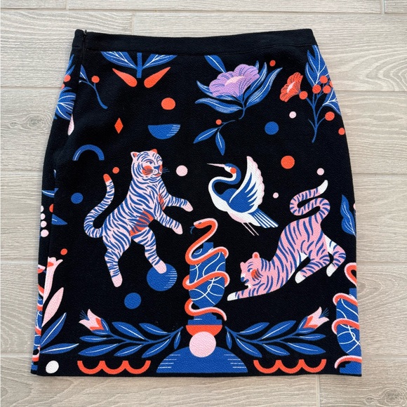 ANTHROPOLOGIE Super Nice Letters Julie Sweater Skirt Tiger Snake Crane XL - Picture 4 of 7